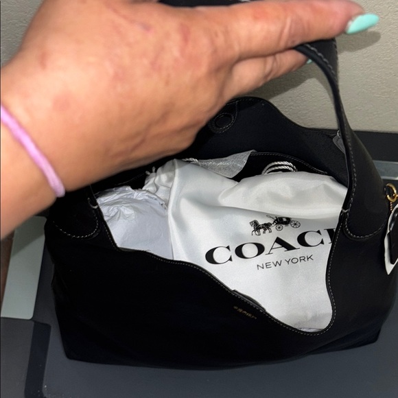 Coach Black Leather Shoulder Bag - Picture 5 of 8